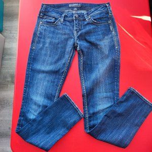 Silver Jeans Aiko skinny jeans distressed blue women's size 27